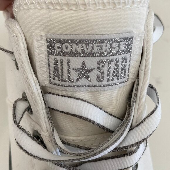 Converse All Star Low Cut Lace Up Sneakers White + Black Sz 9.5 NWOT - Picture 11 of 14